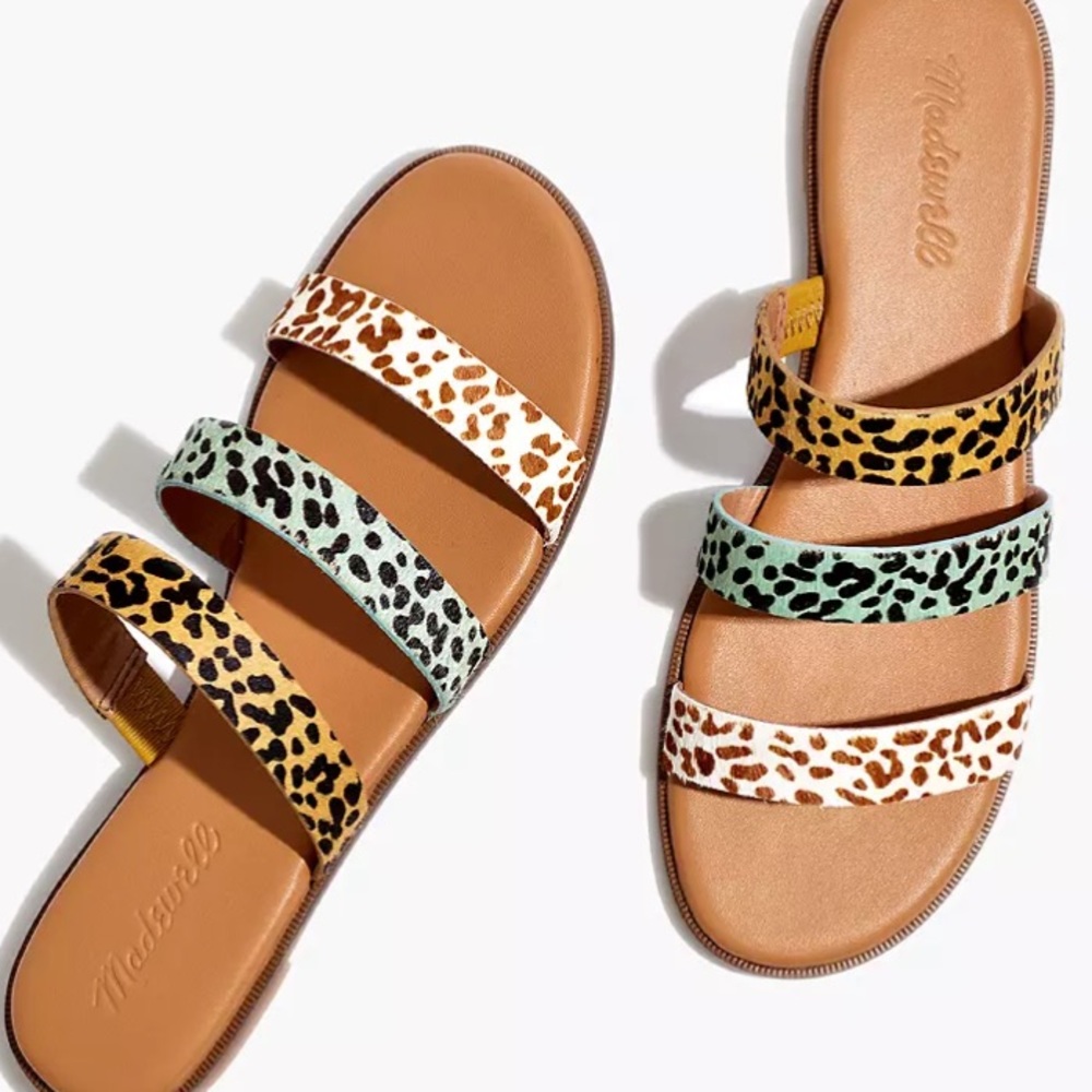 Madewell The Ilana Slide Sandal in Calf Hair - Picture 1 of 6